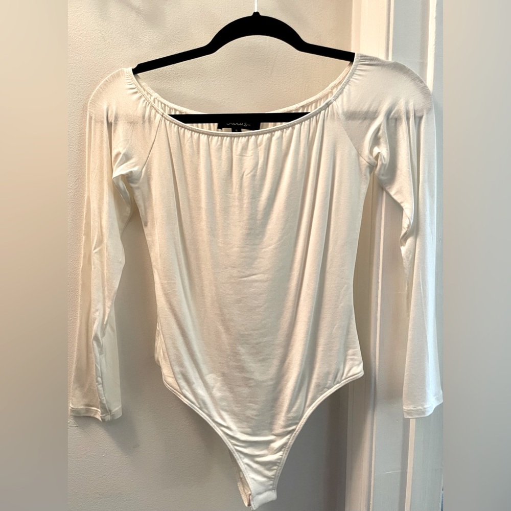 Lulu’s White Off the Shoulder Bodysuit
